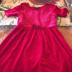 George Red Velvet Girls Dress